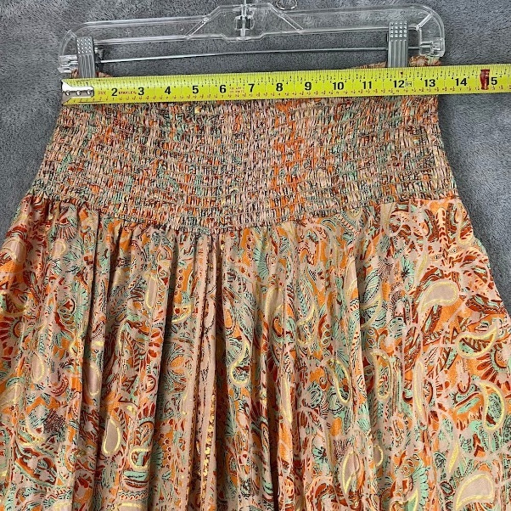 Womens Flowy Wide Leg Palazzo Pants Silk Viscose Size S/M Paisley Boho Beachy - Picture 6 of 8
